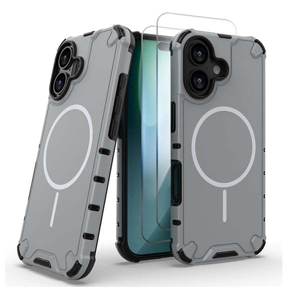 Allytechgroup Rugged Case for Apple iPhone 17, [Compatible with Magsafe] Lightweight Bumper Heat Dissipation Design Anti-Scratch Shockproof Phone Case Cover for iPhoen 17 Pro Max, Lightgray