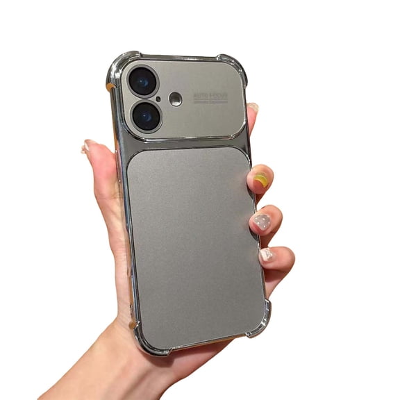 Allytechgroup Rugged Case for Apple iPhone 17 Pro, Corner Protective Anti-Fingerprint Electroplating Stylish Luxury Design Shockproof Anti-Scratch Phone Case Cover for Women Men, Gray