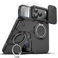 thumbnail image 1 of Allytechgroup Rugged Case for Apple iPhone 17 Pro Max with 2 Pcs Screen Protector, Sliding Camera Lens Cover Rotating Kickstand Anti-Scratch Magnetic Back Cover Compatible with Car Mount,Black, 1 of 10