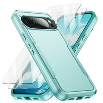 Allytechgroup Rugged Case for Google Pixel 10 Pro XL, with 2 Pcs Screen Protector Full Body Shockproof Anti-Scratch Hybrid TPU PC Bumper Back Cover Phone Case for Women Men, Green