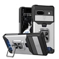 thumbnail image 1 of Allytechgroup Rugged Case for Google Pixle 8a, Sliding Camera Lens Protector [Cards Slot] Kickstand Shockproof BumperCompatible with Car Mount Magnetic Back Cover for Google Pixle 8a, Silver, 1 of 7