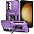 thumbnail image 1 of Allytechgroup Rugged Case for Samsung Galaxy A26 5G, [Slide Camera Cover] [360° Rotating Kickstand] [Military Protection] Non-Slip Anti-Fall Anti-Scratch Shockproof Heavy Duty Case - Purple, 1 of 8