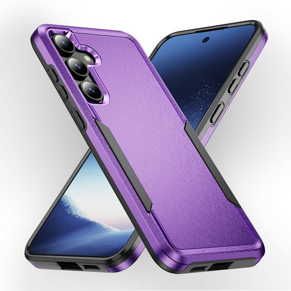 Allytechgroup Rugged Case for Samsung Galaxy A36 5G, Hybrid TPU PC Back Cover Drop Proof Anti-Scratch Bumper Camera Lens Protective Phone Case Cover for Samsung Galaxy A36 5G, Purple+Black