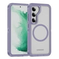 thumbnail image 1 of Allytechgroup Rugged Case for Samsung Galaxy S23, Compatible with Magsafe Wireless Charging Support Anti-Scratch Drop Protection Bumper Anti-Fingerprint Back Cover Case, Purple+Clear, 1 of 7
