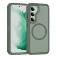 thumbnail image 1 of Allytechgroup Rugged Case for Samsung Galaxy S23, Compatible with Magsafe Wireless Charging Support Anti-Scratch Drop Protection Bumper Anti-Fingerprint Back Cover Case, Graygreen+Green, 1 of 7