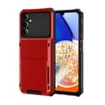 thumbnail image 1 of Allytechgroup Rugged Case for Samsung Galaxy S25 with 1 Pack Screen Protector, Flip Credit Card Holder Non-Slip Shockproof Cover Heavy Duty Protection Wallet Phone Case for Women Men, Red, 1 of 7