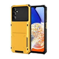 Allytechgroup Rugged Case for Samsung Galaxy S25 , Flip Credit Card Holder Non-Slip Shockproof Cover, Hybrid Heavy Duty Protection Wallet Phone Case Compatible with Samsung Galaxy S25 , Yellow