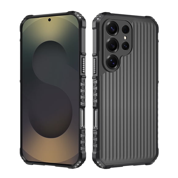 Allytechgroup Rugged Case for Samsung Galaxy S25+, Slim Lightweight Hard PC Shell Dirt Proof Anti-Fingerprint Non-Slip Shockproof Protective Back Cover for Samsung Galaxy S25+, Black