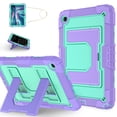 thumbnail image 1 of Allytechgroup Rugged Case for Samsung Galaxy Tab A11+ Plus 11" SM-X230 X235, 3-Layers TPU PC with Shoulder Strap Shockproof Dual Angle Stand Kids Friendly Case for Galaxy Tab A11+, Purple+Mint, 1 of 7