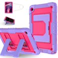 thumbnail image 1 of Allytechgroup Rugged Case for Samsung Galaxy Tab A11+ Plus 11" SM-X230 X235, 3-Layers TPU PC with Shoulder Strap Shockproof Dual Angle Stand Kids Friendly Case for Galaxy Tab A11+, Purple+Rose, 1 of 7