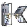 thumbnail image 1 of Allytechgroup Rugged Case for Samsung Galaxy Z Flip 6 with Metal Ring Kickstand Shockproof Soft TPU Bumper Cover Hard PC Shell Slim Lightweight Stand Anti-slip Phone Case for Galaxy Z Flip 6, Black, 1 of 10