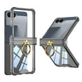 thumbnail image 1 of Allytechgroup Rugged Case for Samsung Galaxy Z Flip 7 with Metal Ring Kickstand Shockproof Soft TPU Bumper Cover Hard PC Shell Slim Lightweight Stand Anti-slip Phone Case for Galaxy Z Flip 7, Black, 1 of 10