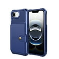 thumbnail image 1 of Allytechgroup Rugged Case for iPhone 16e Support Magnetic Car Mount, Premium PU Leather Flip Card Cash Holder Pocket Shockproof Anti-Fall Back Case for iPhone 16e, Darkblue, 1 of 5