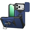 thumbnail image 1 of Allytechgroup Rugged Case for iPhone 17 Pro Max, Sliding Camera Lens Protector [Cards Slot] Kickstand Shockproof Bumper Compatible with Car Mount Magnetic Back Cover for Women Men, Navyblue, 1 of 7