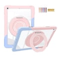 thumbnail image 1 of Allytechgroup Rugged Clear Case for Apple iPad 10.2" 9th/8th/7th Generation, Rotating Stand Bumper Anti-Scratch Handle Kids Friendly Lightweight Case for iPad 10.2" 2021/2020/2019, Blue+Pink, 1 of 6