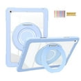 thumbnail image 1 of Allytechgroup Rugged Clear Case for Apple iPad 10.2" 9th/8th/7th Generation, Rotating Stand Bumper Anti-Scratch Handle Kids Friendly Lightweight Case for iPad 10.2" 2021/2020/2019, Blue, 1 of 6