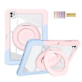 thumbnail image 1 of Allytechgroup Rugged Clear Case for Apple iPad Pro 11 M4 2024, Clear Back Rotating Stand Handle Kids Friendly Shockproof Case Cover for iPad Pro 11 Inch 2024, Blue+Pink, 1 of 6