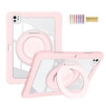 thumbnail image 1 of Allytechgroup Rugged Clear Case for iPad Pro 11 2022/2021/2020/2018/ iPad Air 4 5 Case, Clear Back Rotating Stand Handle Kids Friendly Shockproof Case Cover for iPad Pro 11 4th 3rd 2nd 1st Gen,Pink, 1 of 6