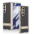 thumbnail image 1 of Allytechgroup Rugged Faux Leather Case for Samsung Galaxy Z Fold 7 with Tempered Glass Screen Protection, Support Wireless Charging Shockproof Cover with Kickstand Anti-Fingerprint, Carbonfiber, 1 of 8
