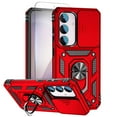 thumbnail image 1 of Allytechgroup Rugged Galaxy A16 5G Case with 1 Screen Protector, Phone Case for Samsung Galaxy A16 5G with Sliding Camera Cover, Ring Kickstand, PC+TPU Military Grade Protection,Red, 1 of 8