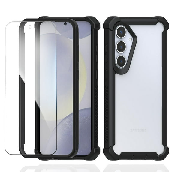 Allytechgroup Rugged Galaxy A16 5G Case with Screen Protector, Lightweight Shockproof Phone Case for Samsung Galaxy A16 5G, Clear TPU+PC Cover & Corner Protection Hard Shell, Black