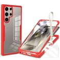 thumbnail image 1 of Allytechgroup Rugged Galaxy S24 Ultra Case with Built-in Screen Protector & Hand Strap, Full Body Shockproof Clear Cover for Samsung Galaxy S24 Ultra, Anti-Scratch Galaxy S24 Ultra Case,Red, 1 of 9