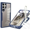 thumbnail image 1 of Allytechgroup Rugged Galaxy S24 Ultra Case with Built-in Screen Protector & Hand Strap, Full Body Shockproof Clear Cover for Samsung Galaxy S24 Ultra, Anti-Scratch Galaxy S24 Ultra Case,Blue, 1 of 9