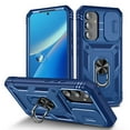 thumbnail image 1 of Allytechgroup Rugged Hybrid Case Cover for Samsung Galaxy A55, Ring Holder Stand Anti-Scratch Shockproof Sliding Lens Protector Bumper Phone Case for Women Men, Navyblue, 1 of 11