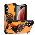 thumbnail image 1 of Allytechgroup Rugged Magnetic Case for Samsung Galaxy S25+, Dual-Layer Shockproof Cover with Built-In Kickstand, MagSafe-Compatible, Rotating Ring Holder, Anti-Fall TPU + PC Back Case,Orange, 1 of 7