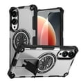 thumbnail image 1 of Allytechgroup Rugged Magnetic Case for Samsung Galaxy S25 Edge, Dual-Layer Shockproof Cover with Built-In Kickstand, MagSafe-Compatible, Rotating Ring Holder, Anti-Fall TPU + PC Back Case,Silver, 1 of 7