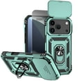 thumbnail image 1 of Allytechgroup Rugged Phone Case for Apple iPhone 17 with Anti-Spy Screen Protector, Military Grade Shockproof Camera Lens Cover Rotating Kicsktand Heat Dissipation Magnetic Cover,Green, 1 of 9