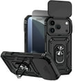 thumbnail image 1 of Allytechgroup Rugged Phone Case for Apple iPhone 17 Pro with Anti-Spy Screen Protector, Military Grade Shockproof Camera Lens Cover Rotating Kicsktand Heat Dissipation Magnetic Cover,Black, 1 of 8