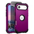 thumbnail image 1 of Allytechgroup Shock-Resistant Hard Shell Rugged Cell Phone Case with Anti-Spy Tempered Glass Screen Protector for Apple iPhone Air, Purple, 1 of 5