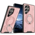 thumbnail image 1 of Allytechgroup Rugged Phone Case for Samsung Galaxy S22 Ultra, Compatible with Magsafe Military Grade Protection Ring Kickstand Hybrid TPU PC Bumper Magnetic Cover gor Women Men, Pink, 1 of 8