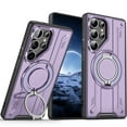 thumbnail image 1 of Allytechgroup Rugged Phone Case for Samsung Galaxy S22 Ultra, Compatible with Magsafe Military Grade Protection Ring Kickstand Hybrid TPU PC Bumper Magnetic Cover gor Women Men, Purple, 1 of 8