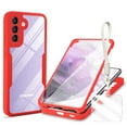 thumbnail image 1 of Allytechgroup Rugged Samsung Galaxy S24 FE Case with Built-in Screen Protector & Hand Strap, Full Body Shockproof Clear Cover for Samsung Galaxy S24 FE, Anti-Scratch Samsung Galaxy S24 FE Case,Red, 1 of 9