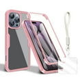 thumbnail image 1 of Allytechgroup Rugged iPhone 13 Pro Max Case with Built-in Screen Protector & Hand Strap, Full Body Shockproof Clear Cover for Apple iPhone 13 Pro Max, Anti-Scratch iPhone 13 Pro Max Case,Pink, 1 of 10