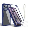 thumbnail image 1 of Allytechgroup Rugged iPhone 15 Pro Case with Built-in Screen Protector and Hand Strap, Full Body Shockproof Clear Cover for Apple iPhone 15 Pro, Anti-Scratch Protective iPhone 15 Pro Case,Blue, 1 of 10