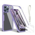 thumbnail image 1 of Allytechgroup Rugged iPhone 15 Pro Max Case with Built-in Screen Protector & Hand Strap, Full Body Shockproof Clear Cover for Apple iPhone 15 Pro Max, Anti-Scratch iPhone 15 Pro Max Case,Purple, 1 of 10
