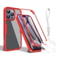 thumbnail image 1 of Allytechgroup Rugged iPhone 16 Pro Case with Built-in Screen Protector and Hand Strap, Full Body Shockproof Clear Cover for Apple iPhone 16 Pro, Anti-Scratch Protective iPhone 16 Pro Case,Red, 1 of 10