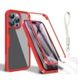 thumbnail image 1 of Allytechgroup Rugged iPhone 16 Pro Max Case with Built-in Screen Protector & Hand Strap, Full Body Shockproof Clear Cover for Apple iPhone 16 Pro Max, Anti-Scratch iPhone 16 Pro Max Case,Red, 1 of 10