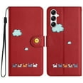 thumbnail image 1 of Allytechgroup for Samsung Galaxy A13 4G Wallet Cover, Samsung Galaxy A13 4G Wallet Case with Strap, PU Leather Shock Absorption Folio Flip Stand Card Slots Wallet Magnet Cover Case - Red, 1 of 8