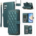 thumbnail image 1 of Allytechgroup for Samsung Galaxy A14 5G Wallet Case, Premium PU Leather Magnetic Buckle Zipper Pocket Card Slots Flip Stand Protective Cover with Hand Strap & Shoulder Strap - Darkgreen, 1 of 12