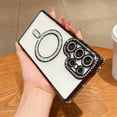 thumbnail image 1 of Allytechgroup for Samsung Galaxy A15 5G Case [Compatible with MagSafe],Magnetic Clear Glitter [Camera Protector] Luxury Crystal Plating Transparent Bling Diamond Rhinestones Soft Bumper Cover, Black, 1 of 1