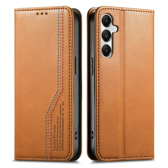 Allytechgroup for Samsung Galaxy A15 5G Wallet Case for Women Men, PU Leather Retro Cards Slots Magnetic Closure Flip Cover Stand Shockproof Phone Case Cover for Samsung Galaxy A15 5G, Brown
