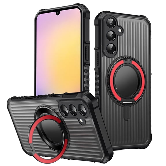 Allytechgroup for Samsung Galaxy A15 Case with kickstand, Built-in Rotating Stand Universal Viewing Angles Precision Camera Cutouts Military Grade Drop Protection for Women Men, Red