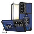 thumbnail image 1 of Allytechgroup Samsung Galaxy A16 5G Case with Screen Protector & Sliding Camera Lens Cover, Full Body Proteciton Card Holder Ring Kickstand Magnetic Case Compatible with Car Mount Phone Case,Navy, 1 of 7