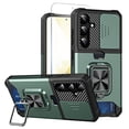 thumbnail image 1 of Allytechgroup Samsung Galaxy A16 5G Case with Screen Protector & Sliding Camera Lens Cover, Full Body Proteciton Card Holder Ring Kickstand Magnetic Case Compatible with Car Mount Phone Case,Darkgreen, 1 of 7