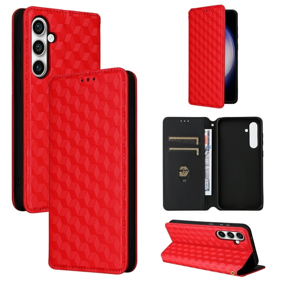 Allytechgroup for Samsung Galaxy A16 5G Case Wallet, Premium PU Leather ID Cards Slots Holder Shockproof Flip Cover Stand Anti-Scratch Phone Case for Samsung Galaxy A16 5G, Red