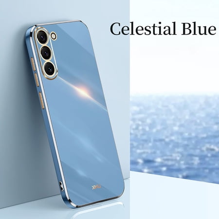 Allytechgroup for Samsung Galaxy A17 5G Case, Electroplating Design Shockproof Slim Fit Anti-Scratch Bumper Phone Case Cover for Samsung Galaxy A17 5G for Women Men, Blue